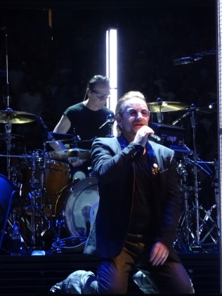 Bono kneeling U2 eiTour Las Vegas May 11 2018